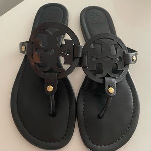 Tory Burch Miller Sandals Black Leather